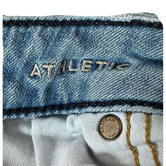 American Eagle Mens Sz 29 x 30.5 Athletic Airflex Light Wash Straight Leg Jeans - Picture 6 of 10
